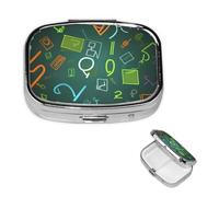 Pill Case Pill Box Math question Pill Organizer 2 Compartment Small Pill Case for Purse or Pocket Travel Pillbox Portable Pill Container Holder Vitamin Organizer