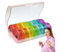 Pill Case, Pill Boxes Organizer, Colourful Clear Daily Portable, Supplement Container for Medication Purse Pocket, Reminder Seniors Storage Travel, Size: about 5.31 x 3.39 x 2.05 inches