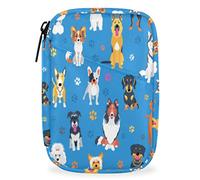 Pill Case Pill Travel Organizer 7 Day Weekly Medicine Pill Box Animal Dog Blue Small Cute Compact Size Vitamin Container Pill Bottle Portable Birth Control Pill Holder Bag with Zipper