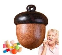 Pill Case - Pine Nut Shape Organizer |Travel-Size Wooden Pill Organizer In Cute Pine Nut Design | Compact Container For Pills, Supplements & Jewelry | Convenient For Purse, Pocket, Or As Pendant Acces