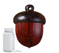 Pill Case - Pine Nut Shaped Wooden Pill Organizer for Daily Use | Cute Travel Size Medicine Box for Purse Or Pocket, Compact Storage for Pills, Jewelry, Or Small Accessories On-The-Go
