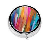 Pill Case Rainbow Color Round Pill Box Daily 3 Compartment Travel Pill Container for Pocket Purse Portable Medicine Cod Liver Oil Storage Box 3 Times a Day Pill Organizer