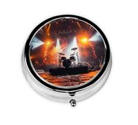 Pill Case Rock Concert Stage Round Pill Box Daily 3 Compartment Travel Pill Container for Pocket Purse Portable Medicine Cod Liver Oil Storage Box 3 Times a Day Pill Organizer
