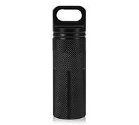 Pill Case,Storage Tank,Outdoor Waterproof Keychain Storage Bottle Tank Medicine Box Pill Holder Capsule Seal Container(black)