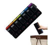 Pill Case - Weekly Medicine Container for Purse Storage | Portable Organizer with Click Closure & Sectioned Design for Pills, Capsules, Nutrients and Daily Health Management, 20x7.6x4.1cm
