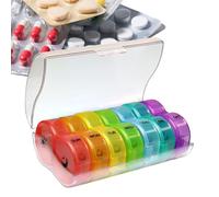 Pill Container 7 Day Daily Clear Colorful Compact Portable Storage Reminder