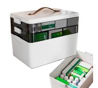 Pill Container - Desktop Case, Moisture Tier Tablet Container for Toilets | B, 3 Large Capacity Pills 3 Plans with Handle Pill