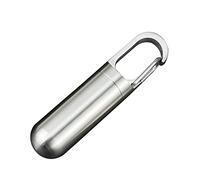 Pill Container Keychain, Pill Case Keychain Bottle Holder Keychain J21 Stainless Steel Medicine Container Portable Mini Portable Pill Case for Outdoor Travel (L)