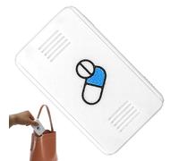 Pill Container, Portable Airtight Container - Travel Pill Box for Pockets, for Fish Oil Supplements Bag Holiday Weekend Daily Use Home Office Bedside Table