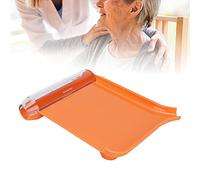 Pill Counter, Pill Counting Tray Orange Non-Contact Clean Pills Dispenser Tray with Spatula Transparent Lid Medication Vitamin C E Pill Counter Medicine Tablet Count