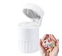 Pill Crusher and Cutter - Portable Medicine Box Grinder & Tablet Splitter | PP Pills Storage with Water Cup, Easy Tablets Powder Crusher for Travel & Daily Use