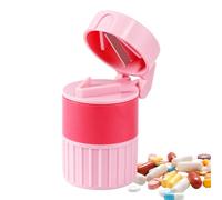 Pill Crusher & Cutter - Portable Medicine, 4-in-1 Tablet Splitter Tool, Multifunctional Pill Organiser with Drinking Cup, Easy Crushing and Pill Storage Box for Older Pets