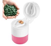 Pill Crusher for Tablets 2PCS Portable Pill Crusher Cutter Multifunction Pill Crusher Pill Cutter for Travel and Daily Portable Multifunction Splitter Storage Grinder Home Use (Pink)