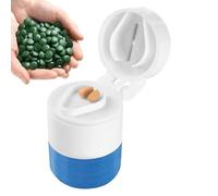 Pill Crusher for Tablets 2PCS Portable Pill Crusher Cutter Multifunction Pill Crusher Pill Cutter for Travel and Daily Portable Multifunction Splitter Storage Grinder Home Use (Blue)
