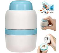 Pill Cutter, 1/2 1/4 Divider Pill Splitter with Stainless Steel Hidden Blade, Portable Tablet Cutter with Storage, Xmas Decorations