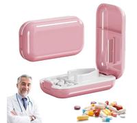 Pill Cutter, 2025 New Professional Portable Pill Cutter Splitter for Small and Tiny Pills, 1/2 and 1/4 Pill Splitter, 2 in 1 Tablet Pill Dispenser, Easy to Use and Travel Size (Pink)