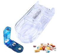 Pill Cutter and Splitter with Storage,2025 Multiple Pill Cutters for Small or Large Pills in Half,Pill Cutter/Separator with Guard for Cutting Pills,Vitamins,Tablets,Daily Medicine Organizer (white)