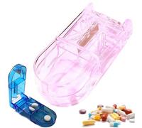 Pill Cutter and Splitter with Storage,2025 Multiple Pill Cutters for Small or Large Pills in Half,Pill Cutter/Separator with Guard for Cutting Pills,Vitamins,Tablets,Daily Medicine Organizer (Pink)