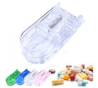 Pill Cutter and Splitter with Storage,Multiple Pill Cutters for Small or Large Pills in Half,Pill Cutter/Separator with Guard for Cutting Pills,Vitamins,Tablets,Daily Medicine Organizer (White)