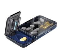 Pill Cutter for Multiple Pills, Pill Splitter for Small and Large Pills, Tabtet Cutter for Pills, Cutting and Storage 2 in 1 Pill Splitter with Stainless Steel Gray