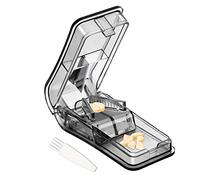 Pill Cutter for Small and Large Pills, Tablet Separator with Blade to Split Pills and Tablets in Half and Carry Your Medicines (Black)
