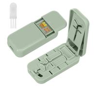 Pill Cutter for Small Pills, Pill Splitter Tablet Cutter with Cleaning Brush and Guard Precision Half Third and Fourth Pills Case Auto Slides Out Pills for Tablet Vitamin Medicine