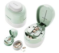 Pill Cutter for Small Pills, Tablet Cutter for Pills, Pill Cutters for Tablets Uk, 1/2 1/4 Pill Splitter with Container for Tablets, Accurate Alignment Easy Cutting, Hidden Sharp Blade, Bottom Storage