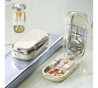 Pill Cutter, New Adjustable Pill Cutters Splitter for Small & Tiny & Large Pills, Portable 1/2 1/3 1/4 Tablet Cutter for Pills, Cutting & Storage 2-in- 1 Tablet Dispenser for Travel (Green)