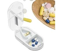 Pill Cutter | Pill Cutter & Organizer Combination | Portable Pill Cutter with Integrated Pill Compartment for Cutting Heavy Duty Pill Box