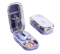 Pill Cutter, Portable & Adjustable Pill Cutters for Tablets with Pill Storage Compartments, 1/2 and 1/4 Pill Splitter, Cutting Multiple Tablets at Once, Easy to Use and Travel Size (Lavender)