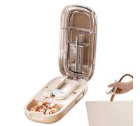 Pill Cutter - Portable Medicine Crusher | 8.5x4.5x2.2cm Tablet Pill Splitter, Multifunctional Half Or Quarter Pill Cutter For Kids Elderly Jobs For