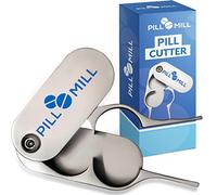 Pill Cutter Splitter by Pill Mill - Metal Blades that Will Never Dull | With a grip handle that cuts small or large pills with ease - light, durable tablet divider and medicine slicer