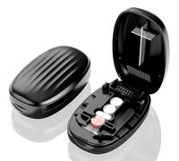 Pill Cutter Splitter for Small and Tiny Pills, 1/2 1/4 Pill Splitter for Small Pills,Vitamins, Tablets in Half or Quarters, Accurate and Easy Cutting, Stainless Steel Blade, Back Storage (Black)