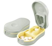 Pill Cutter Splitter for Small and Tiny Pills - Premium Silicone Precision Pill Splitter - Designed for Swallowing Difficulties & Pets. Nonslip Pad. Wrap-Around Blade Guard. Back Storage (Cyan)