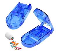 Pill Cutter Splitter with Storage Box - Portable Tablet Cutter & Pill Organizer, Clean & Accurate Cuts for Large or Small Tablets, Easy-Press Medicine Divider for Daily Use & Travel