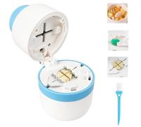Pill Cutter, Stainless Steel Blade Pill Splitter with 1/2 & 1/4 Cutting, Airtight Storage Container, Portable Pill Cutters for Small or Large Pills(Blue)