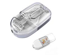 Pill Cutter Stainless Steel for Small or Large Pills.You to Take Out The Tablets Without Opening The Lid.The Best Multiple Pill Splitter Ever! Doubles as a Pill Box. (Transparent White)