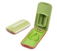 Pill Cutter, Ultra-Thin Stainless Steel Blade with Detachable Silicone Liner, Built-in Tablet Holder for Small Pills, Portable Pill Splitter for Precise Half or Quarter Doses (Green)
