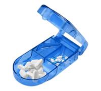 Pill Cutter with Storage - Compact Travel Tablet Splitter | Precision Tablet Splitter with Built-in Reservoir, Portable Medicine Cutter for Small Round and Large Pills, Easy to Use Tablet Cutting Tool