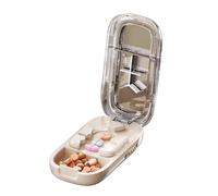 Pill Cutter with Storage, Pill Cutter for Cutting Multiple Pills at a Time in Half, Best Pill Cutter for Small or Large Pills, 1/2 1/3 1/4 Cutter, for Travel and Daily Use (White)