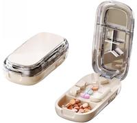 Pill Cutters, Professional Portable Pill Cutters, 1/2 and 1/4 with Stainless Steel Blade and Storage Box, Easy to use
