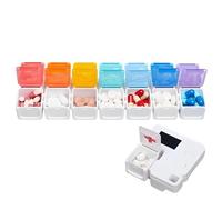 Pill Dispenser Alarm - 14 Compartment Digital Organizer Reminder Box Portable Weekly Pill Case, Smart Medication Scheduler Fish Oil Supplements Medicines | Travel Friendly Health ManagementSystem