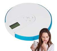 Pill Dispenser Machine, Electronic Pill Organizer, Automatic Caplet Reminder, Digital Medication Dispenser, 4.33 x 4.33 x 0.87 Inches, Smart Tablet Box with Alarm
