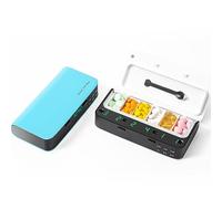 Pill Dispenser with Alarm, Daily Medicine Pill Organizer with up to 7 Alarms A Day,Smart Pill Box 6 Compartments, Christmas Thanksgiving Gift Pill Reminder for Elderly (Blue)