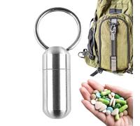 Pill Holder - Pill Container | Portable Pill Box | Pocket Pill Box | Waterproof Stainless Steel Pill Case | Metal Pocket Pill Boxes | Travel Pill Box Bottle Holder | Pill Carry Case For Home Workplace
