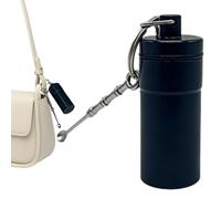 Pill Keychain Container | Small Aluminum Organizer - Keychain Pocket Pill Holder Box - for Adults Fish Oil Supplements Jewelry Travel Work Hiking Camping Travel