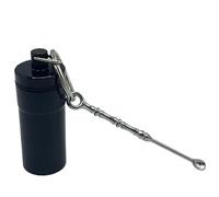 Pill Keychain Container,with Metal Spoon Small Box - Pill Organizer Case Container - for Fish Oil Ear Plug Women Men Daily Travel Work Outdoor Gym Camping Hiking