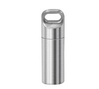 Pill Keychain - Metal Pocket Storage Box Travel Holder with O Ring Waterproof | Mini Airtight Stainless Steel Case for Daily Pills Camping Bag