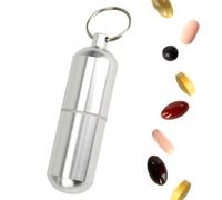 Pill Keychain - Portable Pill Storage Bottle,Toothpicks Stick Waterproof Seal Small Pill Box, Ear Picking Stick Storage Bottle Teksome