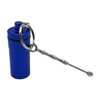 Pill Keychain | with Metal Spoon Small Box,Keychain Pocket Pill Holder Box | for Adults Fish Oil Supplements Jewelry Travel Work Hiking Camping Travel